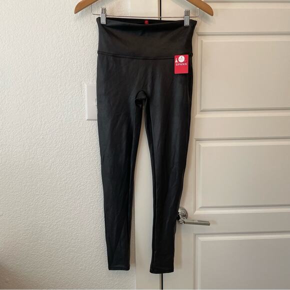 Spanx Faux Leather Black Leggings - Picture 2 of 5